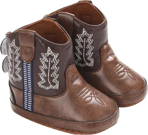 Infant Toddler Leather Soft Sole Cowboy Boots for Baby Boys Girls Newborn Prewalker Non Slip Shoes with Embroidery