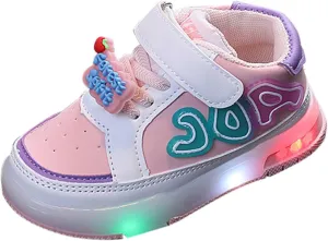Infant Toddler LED Sneakers for Boys Girls Light Up Breathable Lightweight Soft Sole Casual First Walking Shoes Top 10