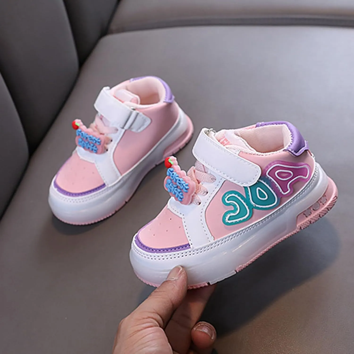 Infant Toddler LED Sneakers for Boys Girls Light Up Breathable Lightweight Soft Sole Casual First Walking Shoes Top 10