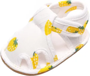 Infant Toddler Shoes Soft Sole Non Slip Toddler Floor Shoes Fruit Strawberry Print Rose Gold Sandals for Girls