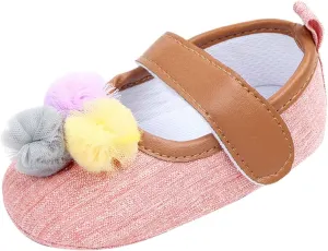 Infant Toddler Shoes Soft Sole Toddler Shoes Ball Hook Loop Breathable Princess Shoes Toddler Indoor Shoe