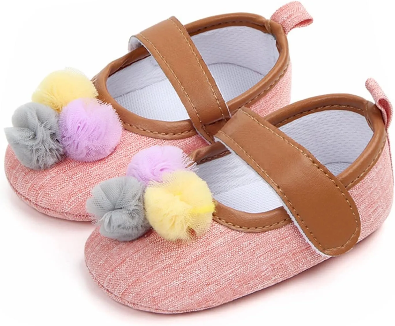Infant Toddler Shoes Soft Sole Toddler Shoes Ball Hook Loop Breathable Princess Shoes Toddler Indoor Shoe