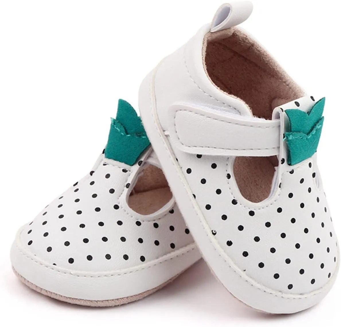 Infant Toddler Shoes Soft Sole Toddler Shoes Polka Dots Non Slip Breathable Princess Shoes Boys Black Slides