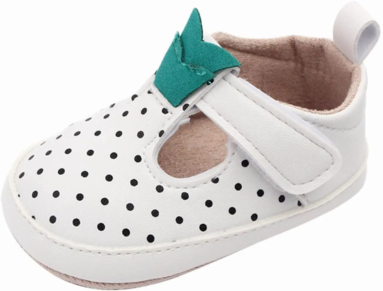 Infant Toddler Shoes Soft Sole Toddler Shoes Polka Dots Non Slip Breathable Princess Shoes Boys Black Slides