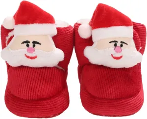 Infants First Walking Shoes Santa Claus Newborn Booties Lightweight Non-slip Soft Sole Daily Wear