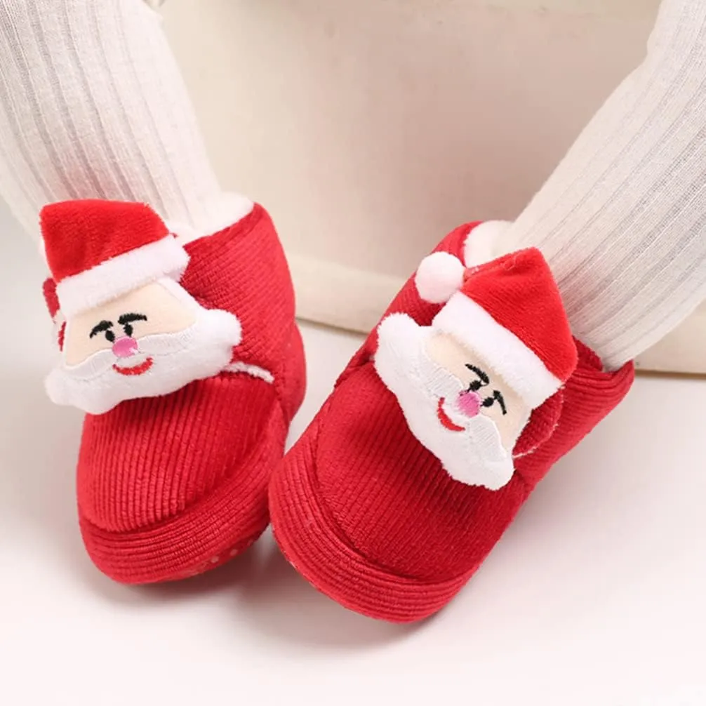 Infants First Walking Shoes Santa Claus Newborn Booties Lightweight Non-slip Soft Sole Daily Wear