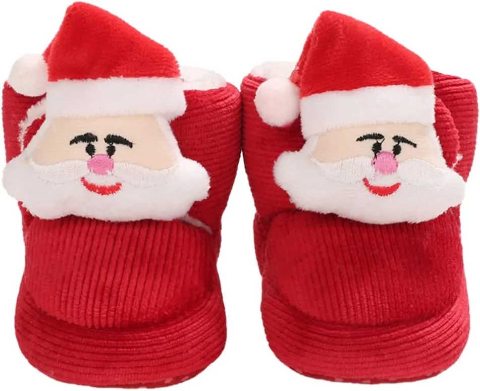 Infants First Walking Shoes Santa Claus Newborn Booties Lightweight Non-slip Soft Sole Daily Wear