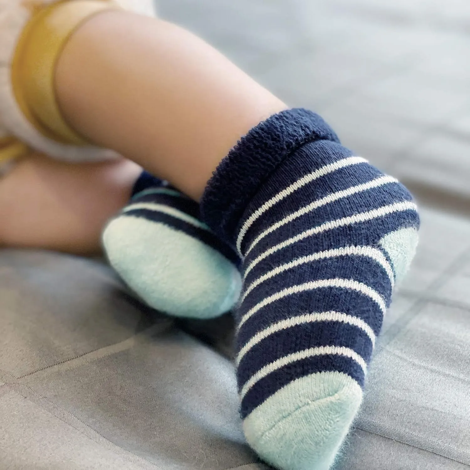 JAKIDAR 6 Pairs Baby Socks for Infant Newborn Thick Warm Socks Cotton Sock Shoes
