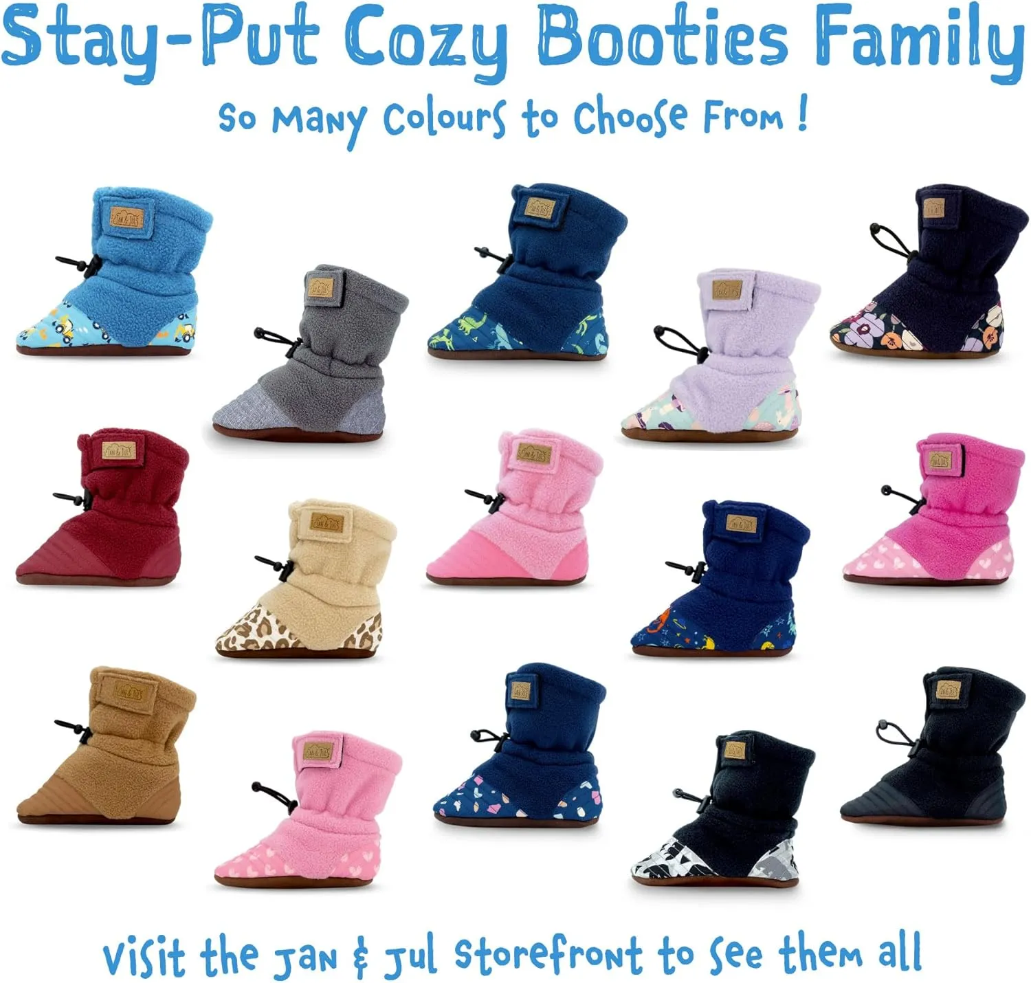 JAN & JUL Fleece Cozy Booties for Babies and Toddlers