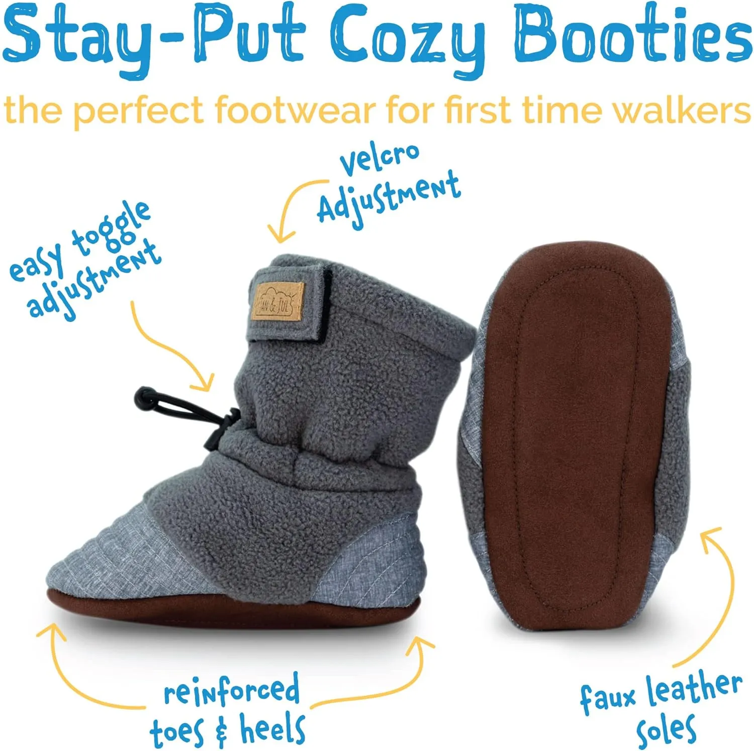 JAN & JUL Fleece Cozy Booties for Babies and Toddlers