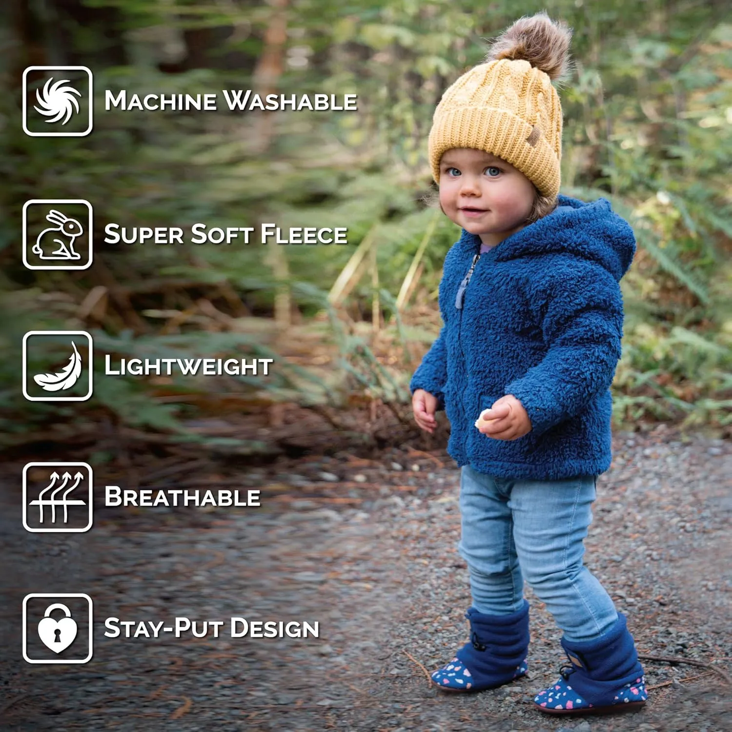 JAN & JUL Fleece Cozy Booties for Babies and Toddlers