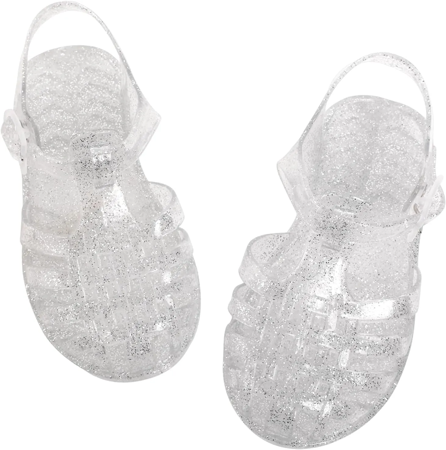 Jelly Sandals for Girls Fisherman Gladiator Water Beach Glitter Slingback Flat Sandals Closed Toe Princess Costume Summer Dress Shoes for Toddler/Little Kid/Big Kid
