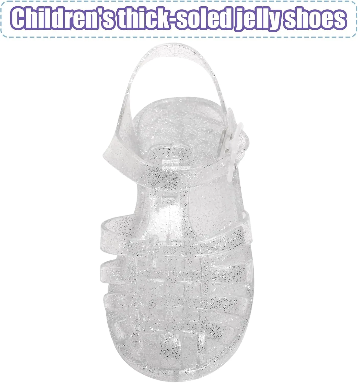 Jelly Sandals for Girls Fisherman Gladiator Water Beach Glitter Slingback Flat Sandals Closed Toe Princess Costume Summer Dress Shoes for Toddler/Little Kid/Big Kid