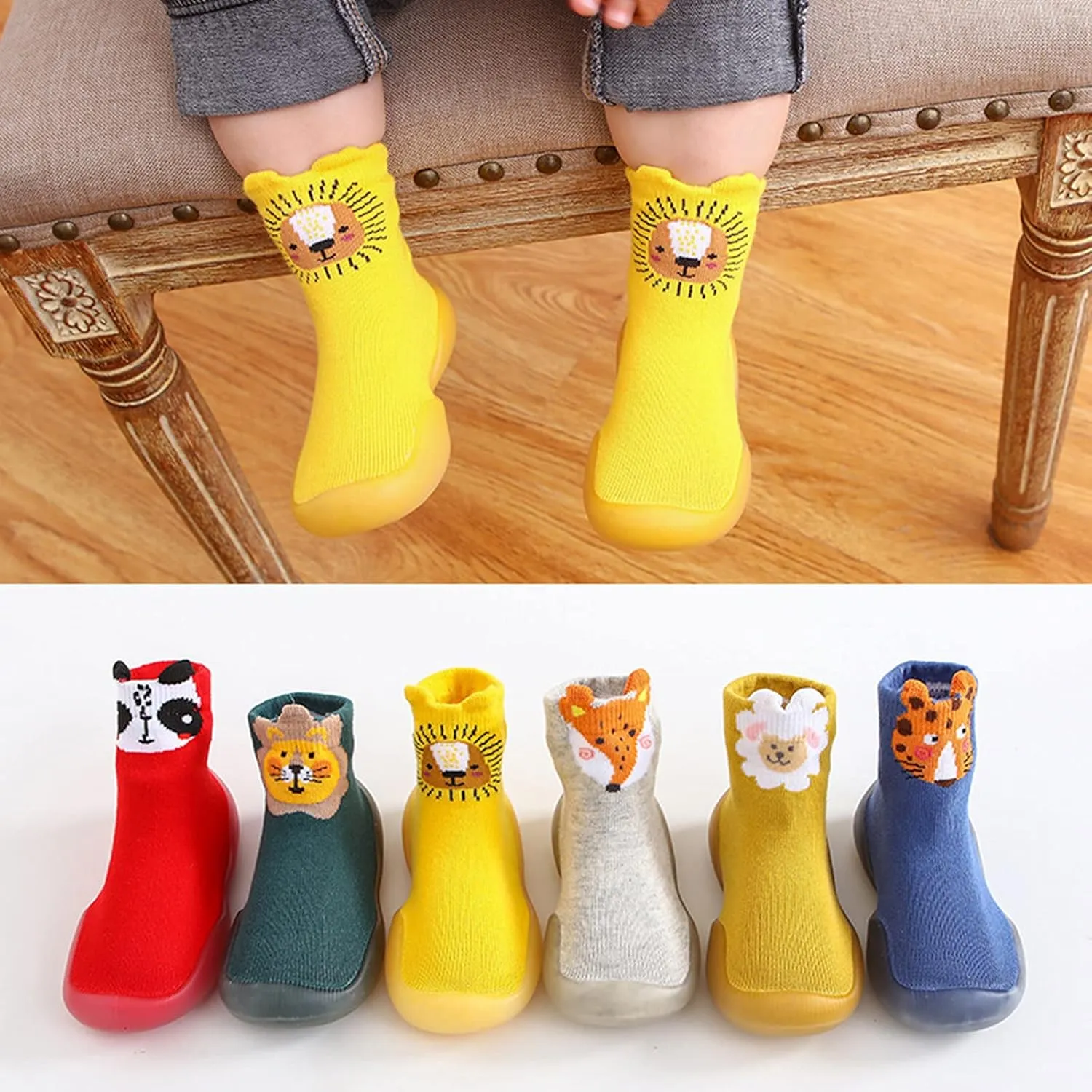 JINCAIHONG Toddler Slippers Soft Rubber Sole Slipper Socks Babys Indoor Walking Shoes Unisex Sneakers Barefoot Shoes