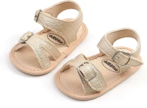 Jshuang 0-18M Baby Boys Girls Bow Sandals Soft Non-Slip Rubber Sole Summer Flat Walking Shoes