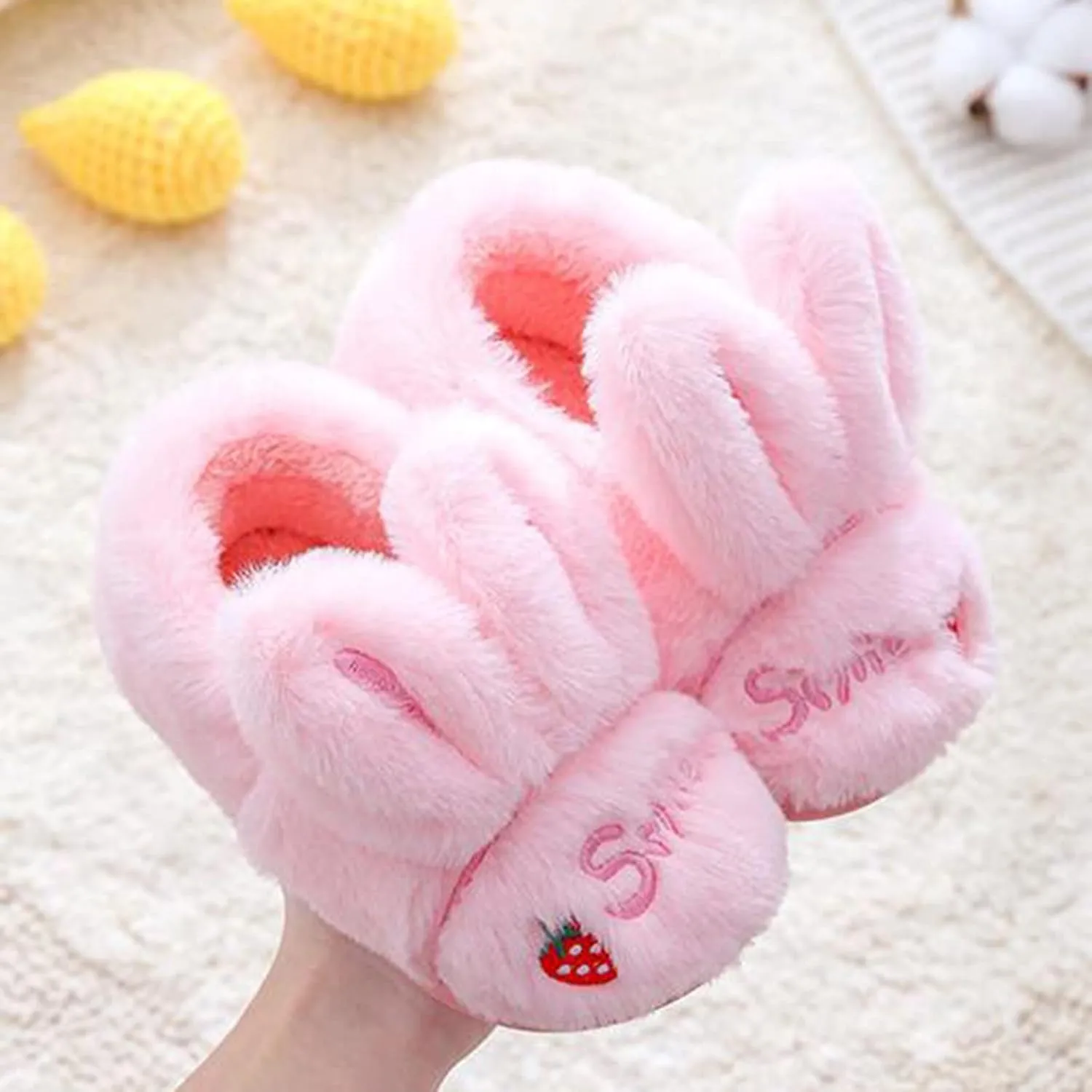 Kid Cute Animal Slipper Kids Fuzzy Slip On Slippers Boy Non Slip House Shoes Infant Lightweight Bedroom Slipper
