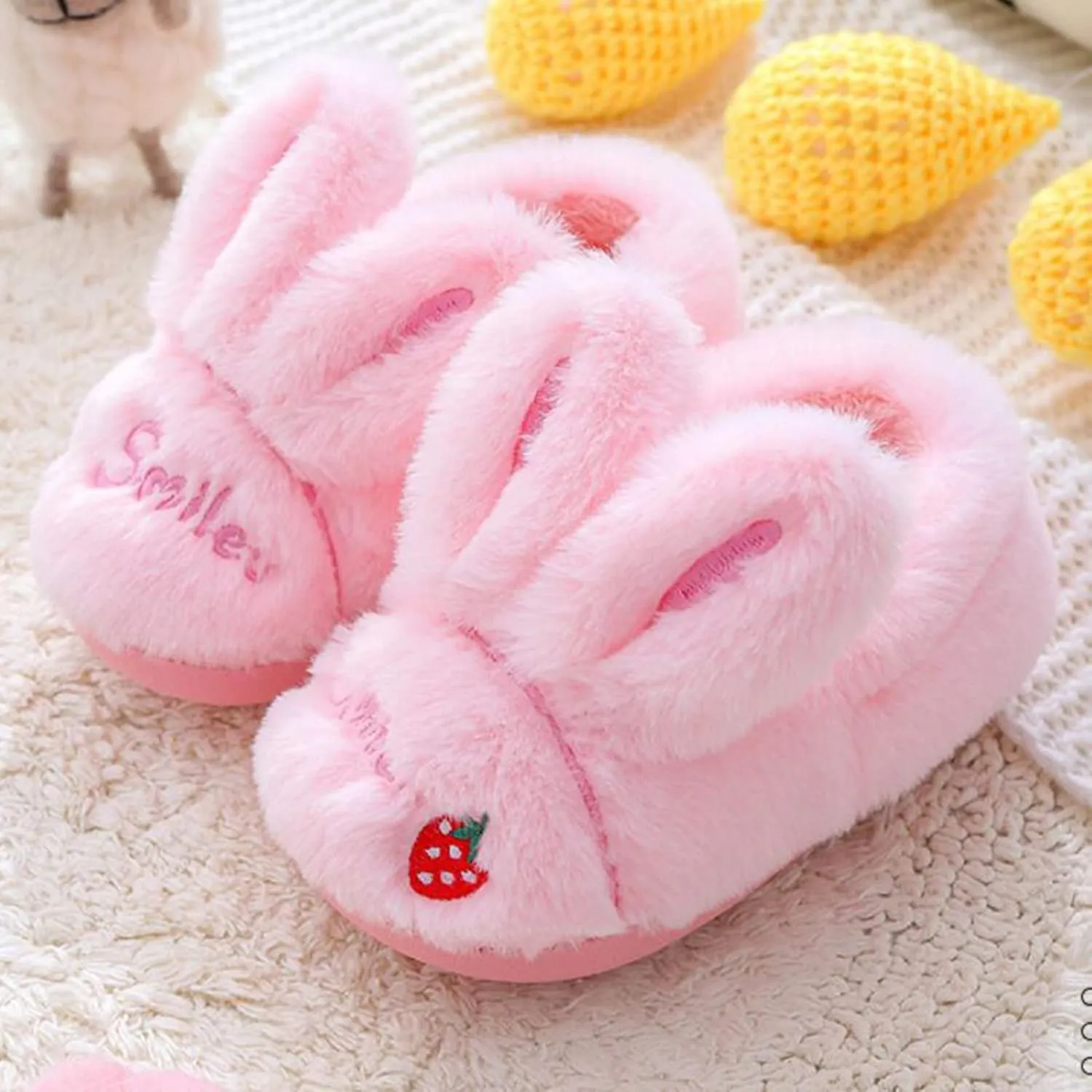 Kid Cute Animal Slipper Kids Fuzzy Slip On Slippers Boy Non Slip House Shoes Infant Lightweight Bedroom Slipper