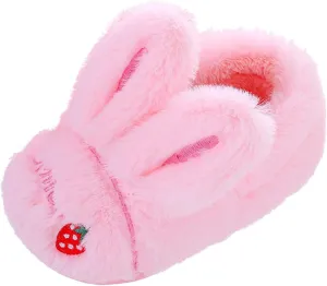 Kid Cute Animal Slipper Kids Fuzzy Slip On Slippers Boy Non Slip House Shoes Infant Lightweight Bedroom Slipper