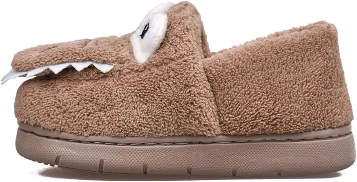 Kids Boys Girls Slip On Winter Warm House Slippers Plush Cozy Cute Dinosaur Home Shoes with Soft Memory Foam