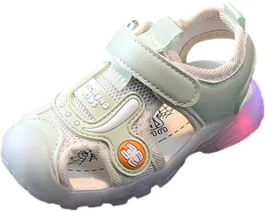 Kids Home Shoes Fashion Light On LED Baby Shoes Casual Children Shoes Girls Sandals Soft Sole Kids Beach Shoes