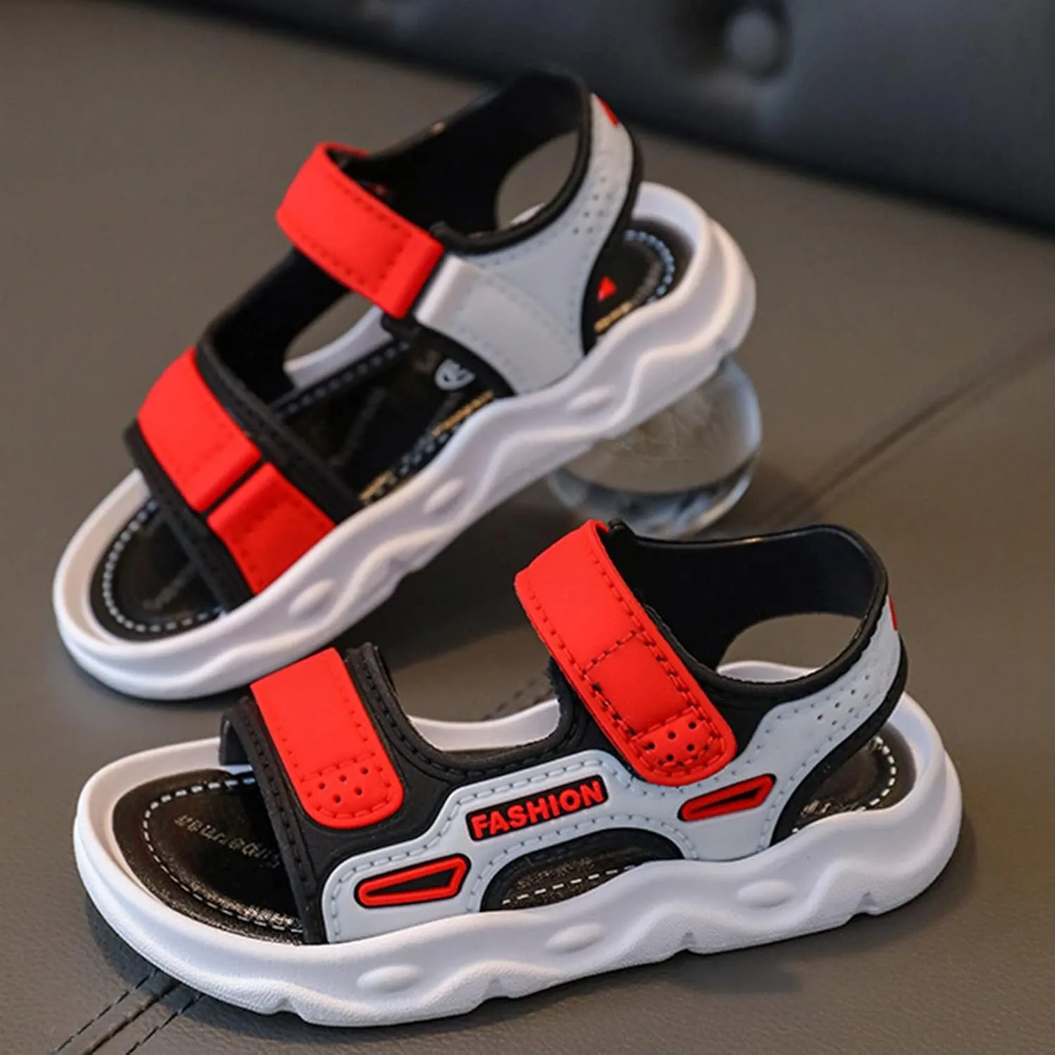 Kids Low Heel Foot Warmer Boy Fashion Comfortable Beach Sandals With Soft Soles Summer Toddler Shoes 1 to