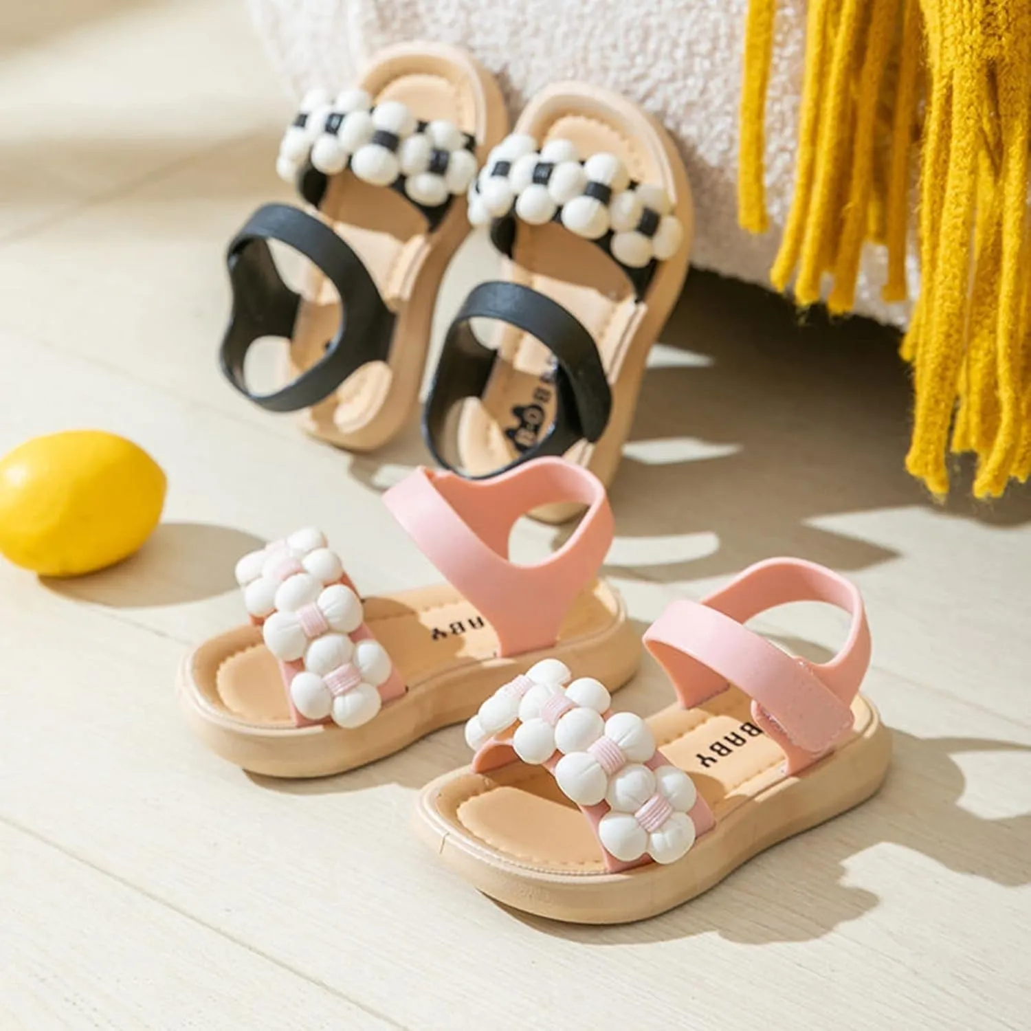 Kids Low Heel Shoes Children Thickened Summer Princess Waterproof Fashion Soft Sole Girls Baby Beach Sandals