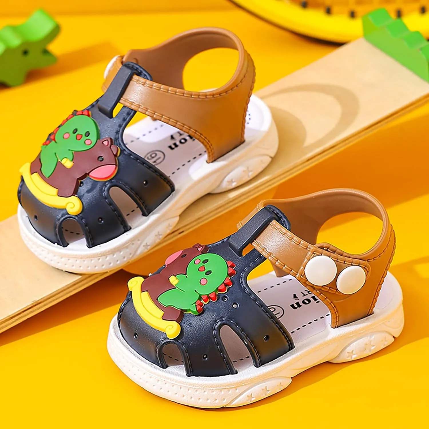 Kids Sandals Boys Girls Cute Cartoon Slide Sandals Infant Toddler Non-slip Summer Beach Pool Shower Shoes