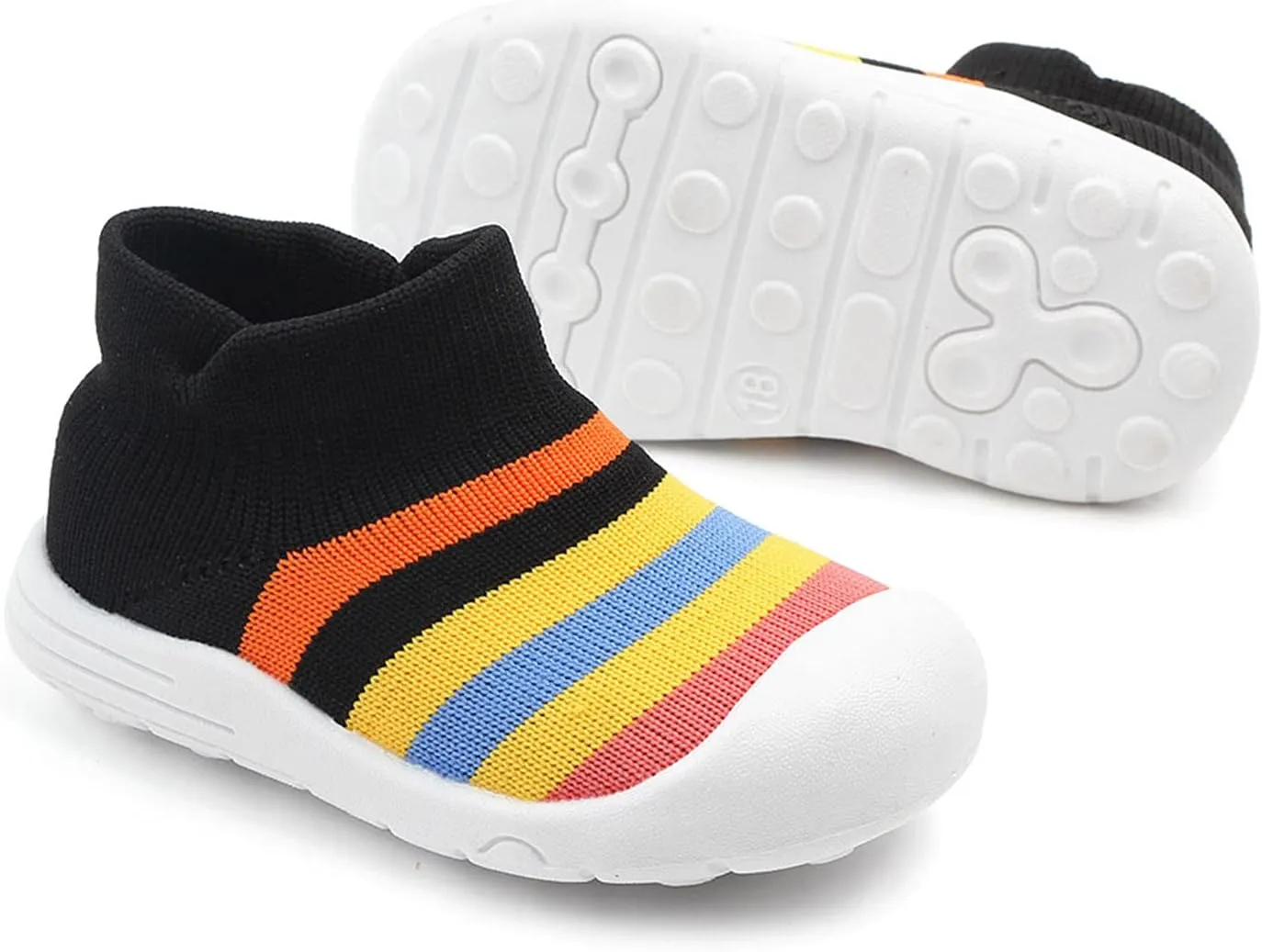 Kids Sneakers Size 11 Shoes Girls Sole Slipper Socks Shoes Rubber Soft Boys Baby Casual High Top Sneakers