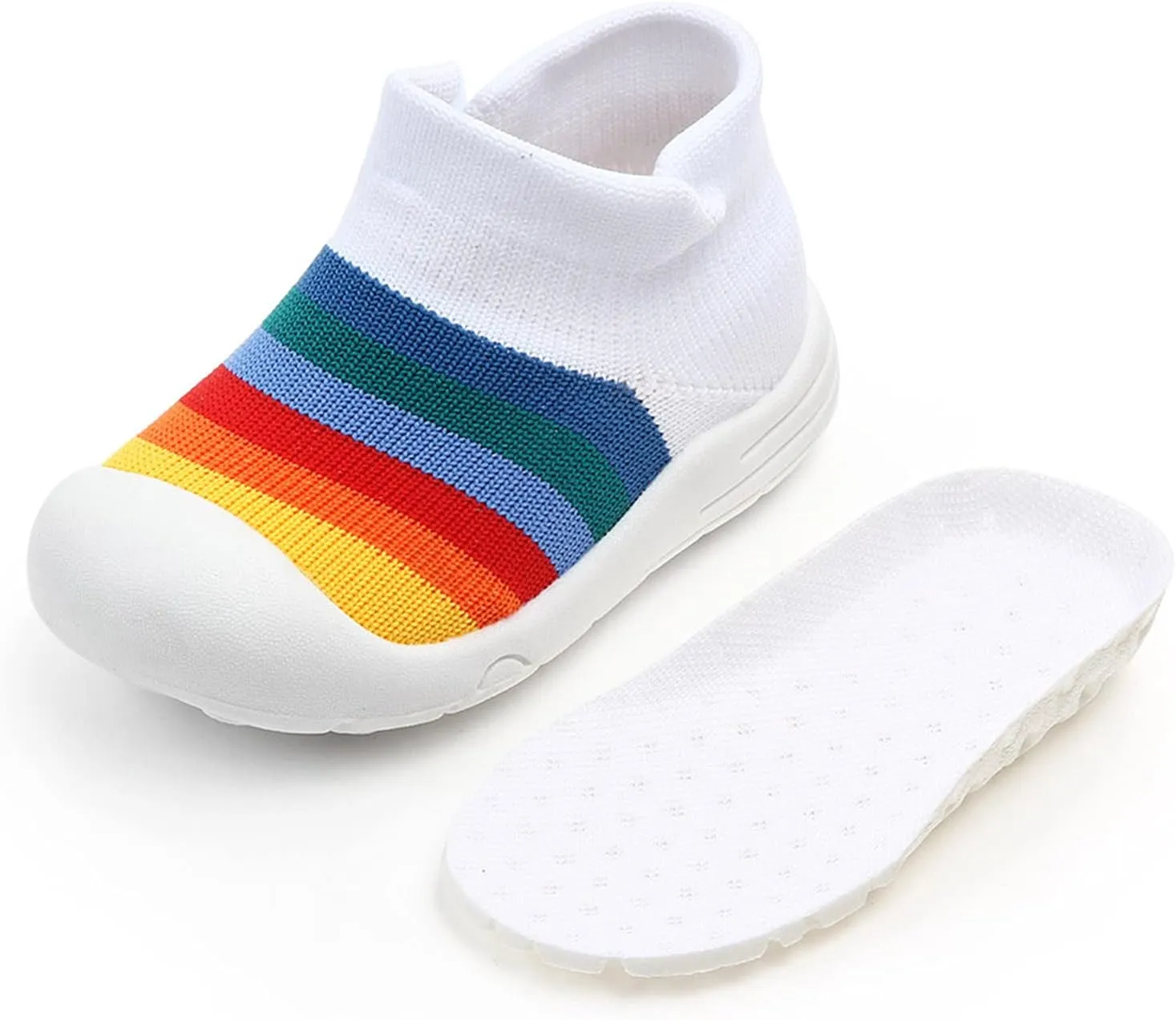 Kids Sneakers Size 11 Shoes Girls Sole Slipper Socks Shoes Rubber Soft Boys Baby Casual High Top Sneakers