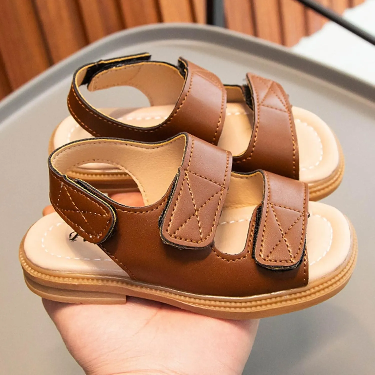 Kids Summer Slide Sandals Kids' Sandals Summer Girls' Big Beach Shoes Girls' Princess Soft Soled Casual Shoes For Boys' Babies Open Toes Flat For Non Slip Cork Glitter Toddler Slippers