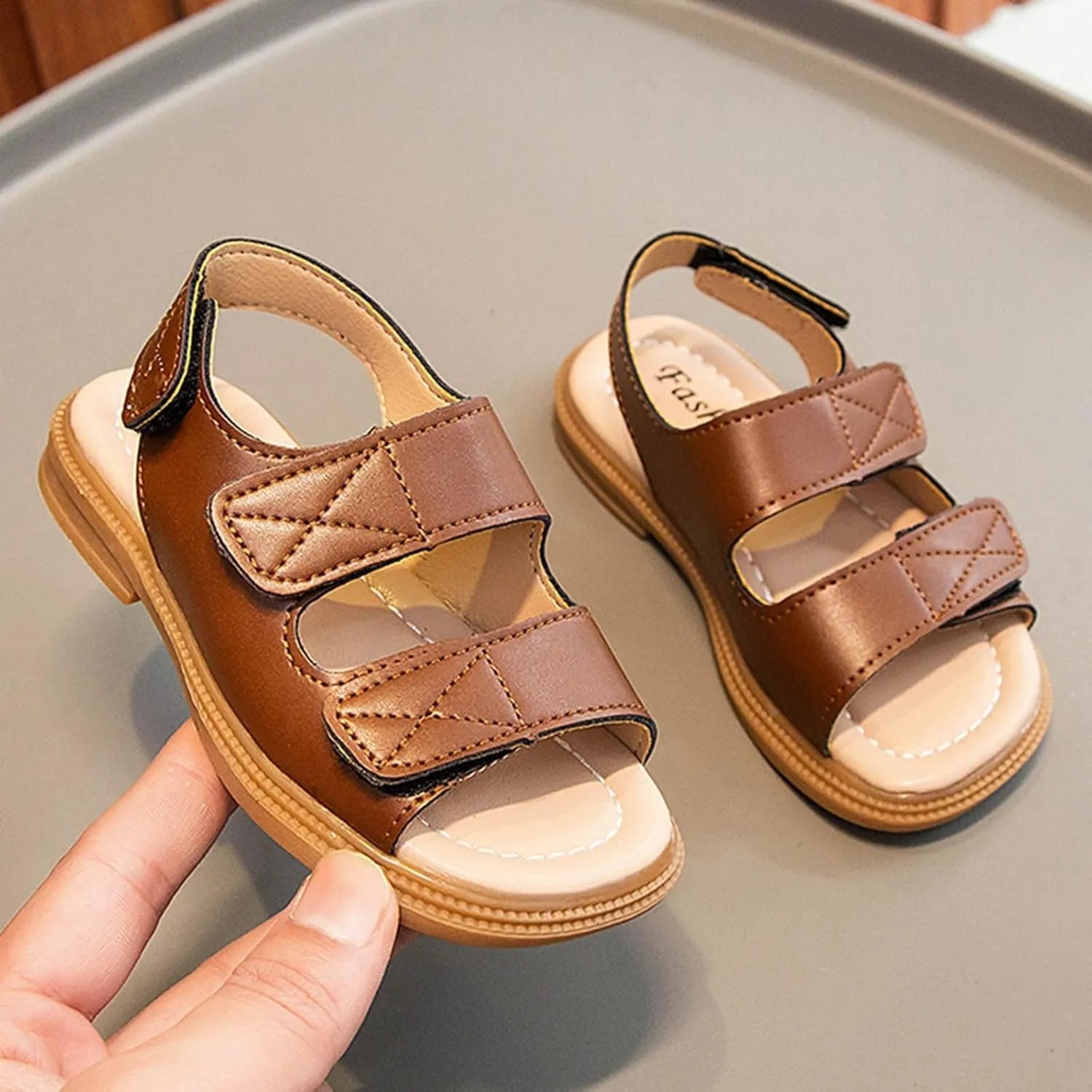 Kids Summer Slide Sandals Kids' Sandals Summer Girls' Big Beach Shoes Girls' Princess Soft Soled Casual Shoes For Boys' Babies Open Toes Flat For Non Slip Cork Glitter Toddler Slippers