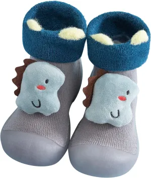 Kids Toddler Baby Boys Girls Solid Warm Knit Soft Sole Rubber Shoes Slipper Stocking Warm Shoes Boys Slippers Size 1