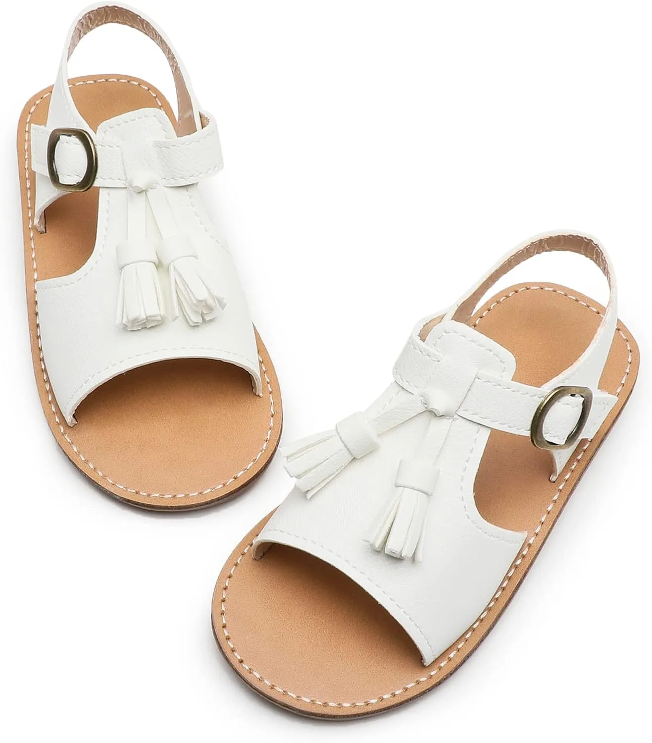 Komfyea Girl Summer Cute Wrap Toe Toddler Soft Flower Flat Beach Sandal Shoes
