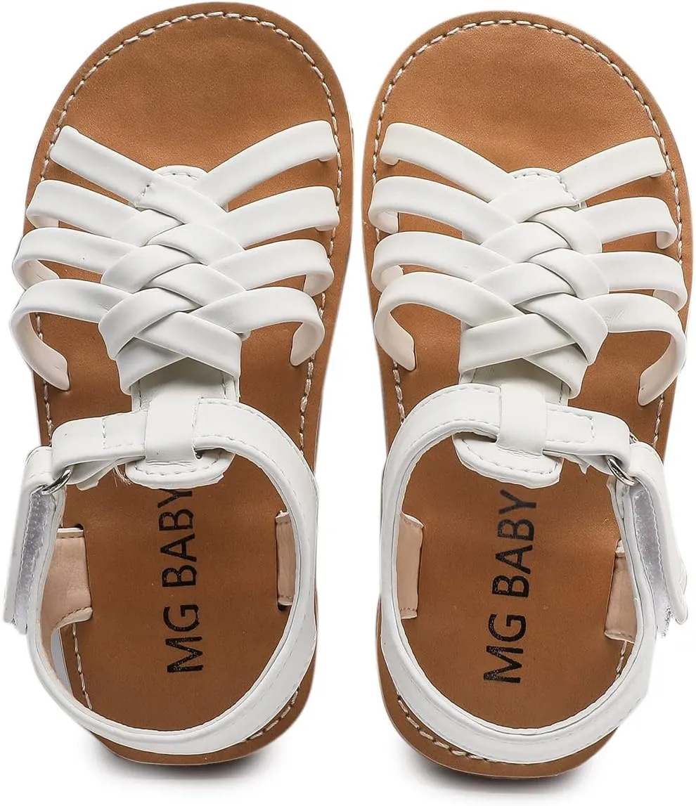 Komfyea Girl Summer Cute Wrap Toe Toddler Soft Flower Flat Beach Sandal Shoes