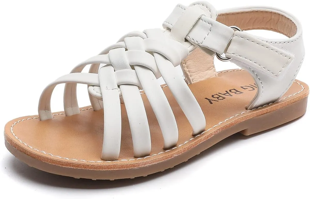 Komfyea Girl Summer Cute Wrap Toe Toddler Soft Flower Flat Beach Sandal Shoes