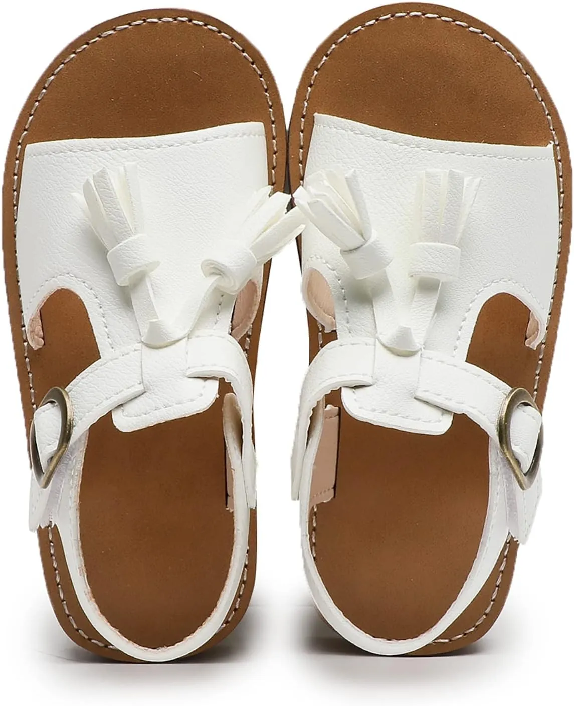 Komfyea Girl Summer Cute Wrap Toe Toddler Soft Flower Flat Beach Sandal Shoes