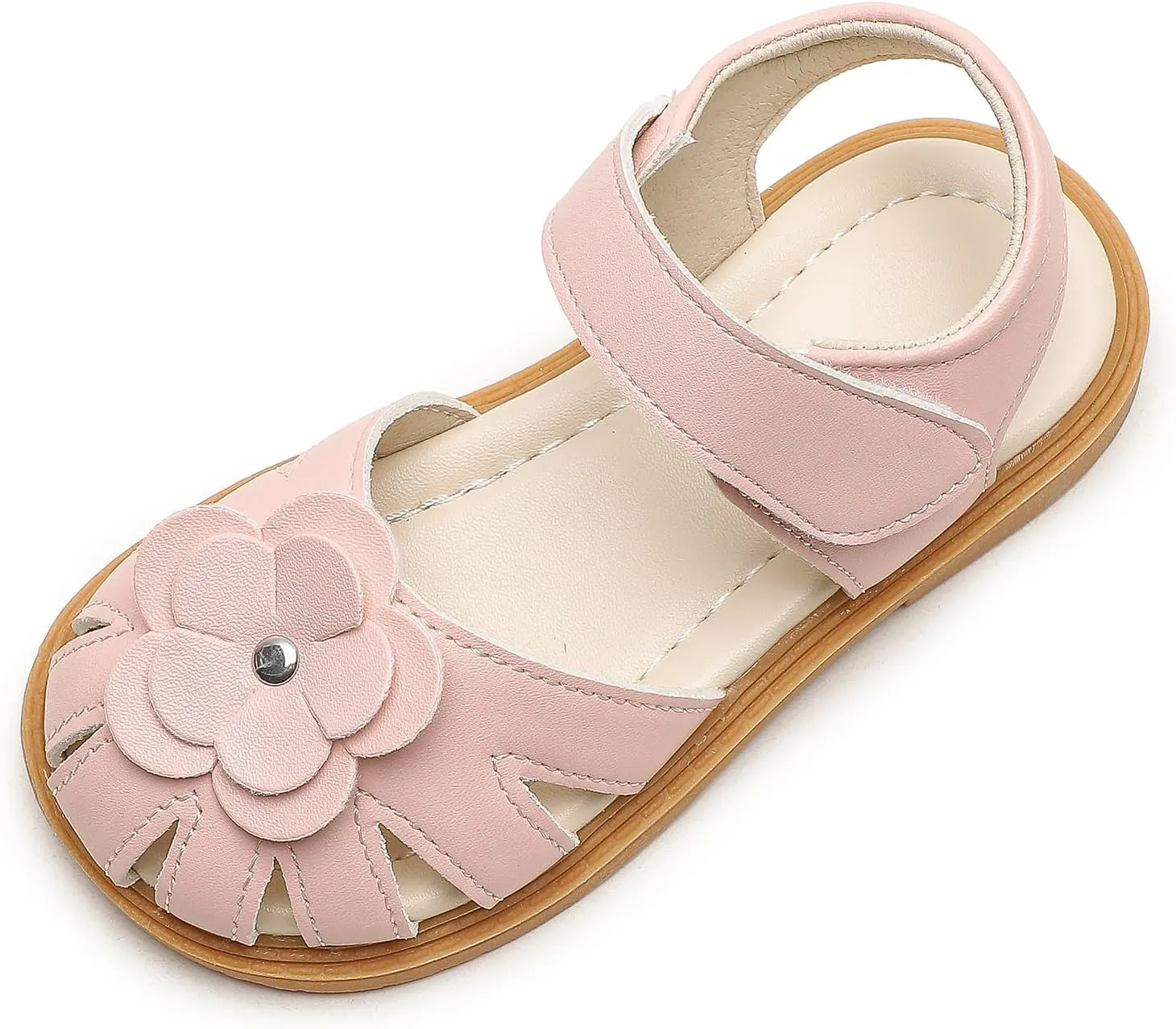 Komfyea Girl Summer Cute Wrap Toe Toddler Soft Flower Flat Beach Sandal Shoes