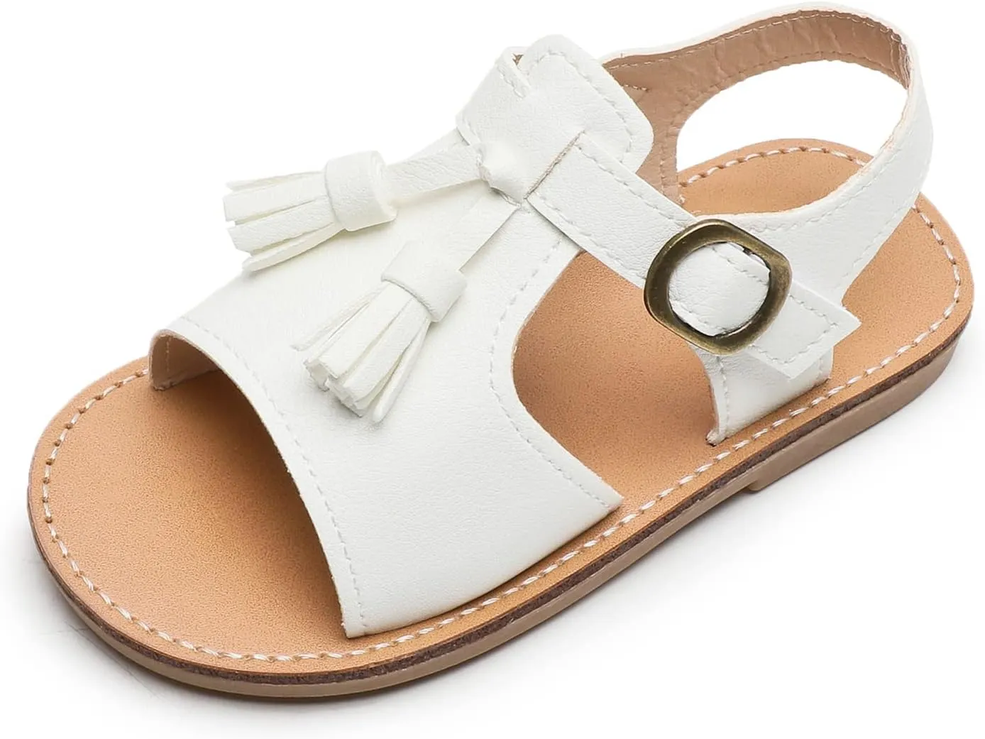 Komfyea Girl Summer Cute Wrap Toe Toddler Soft Flower Flat Beach Sandal Shoes
