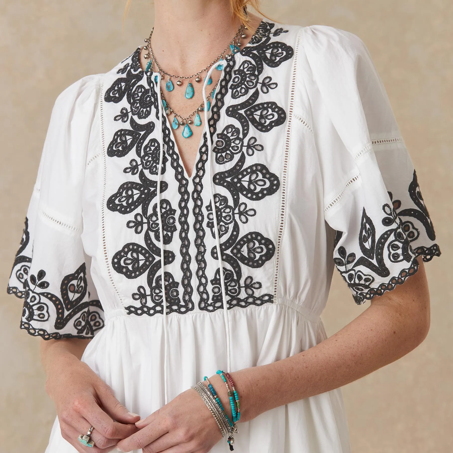 Layna Embroidered Dress, Petite