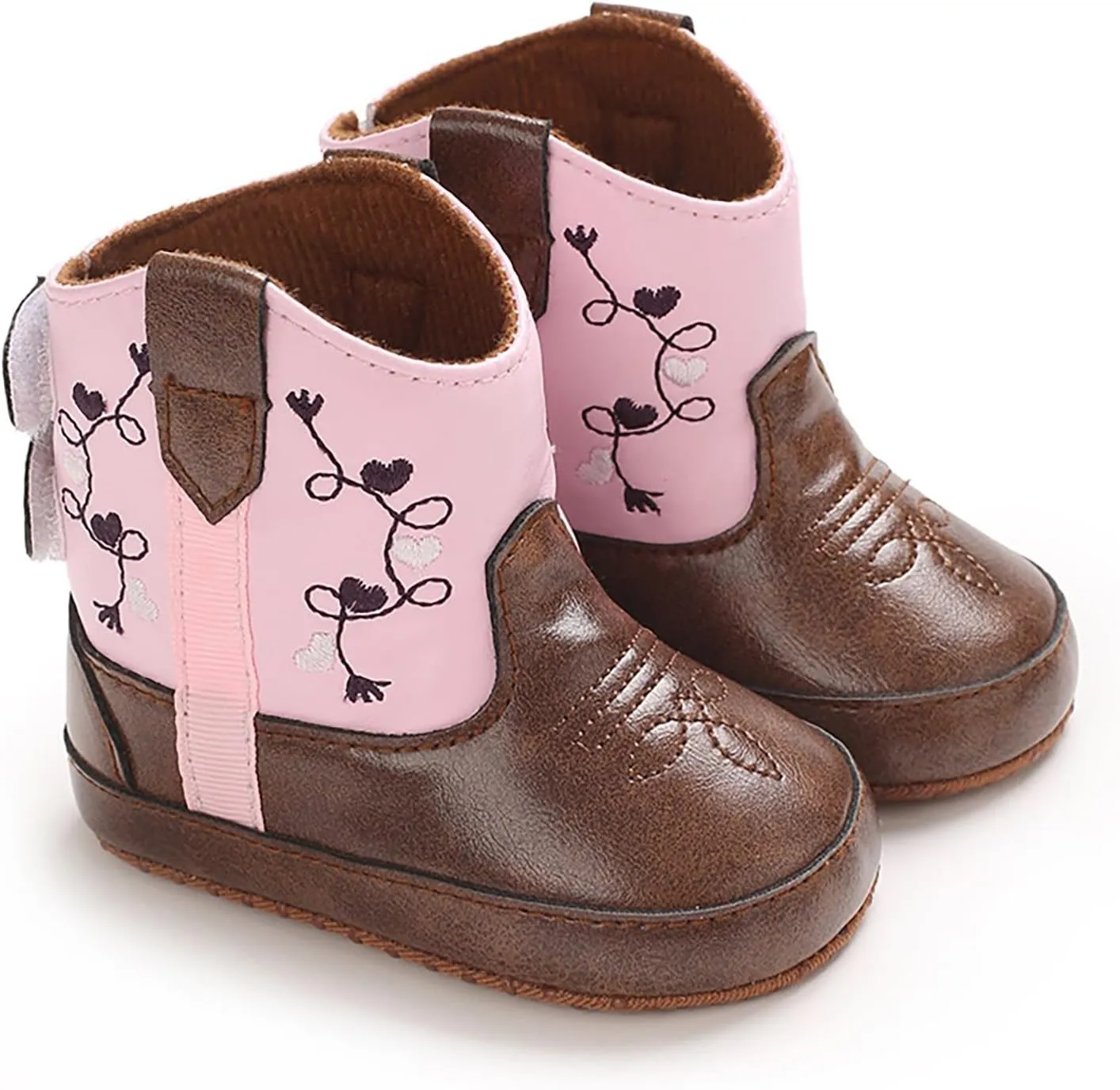 Leather Western Boots Cowboy Bootie Soft Sole Non Slip Shoes for Baby Infant Toddler Girls Boys Casual Shoes Toddler