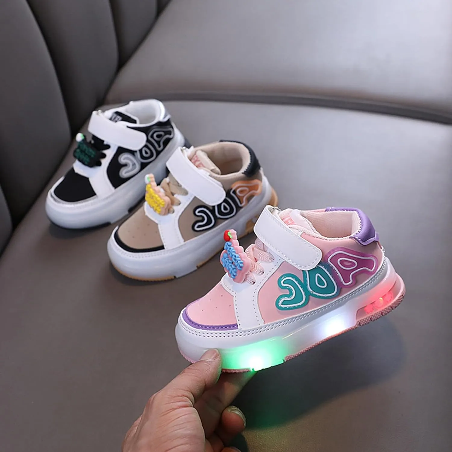 LED Shoes for Toddler Girls Boys and ittle Kids Light Up Bow New Cute Shoes Baby Children Casual Winter Warm Shoes