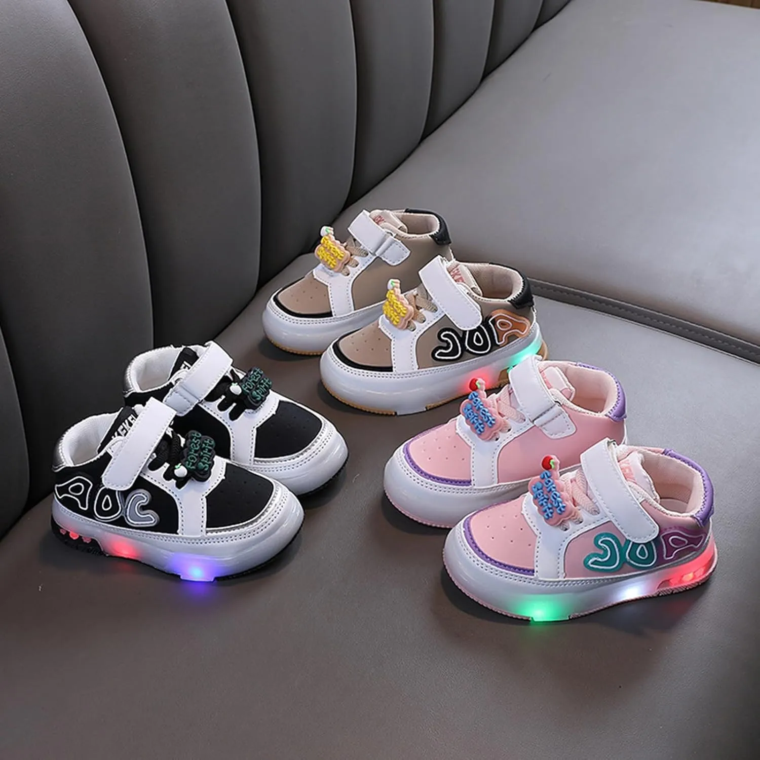 LED Shoes for Toddler Girls Boys and ittle Kids Light Up Bow New Cute Shoes Baby Children Casual Winter Warm Shoes