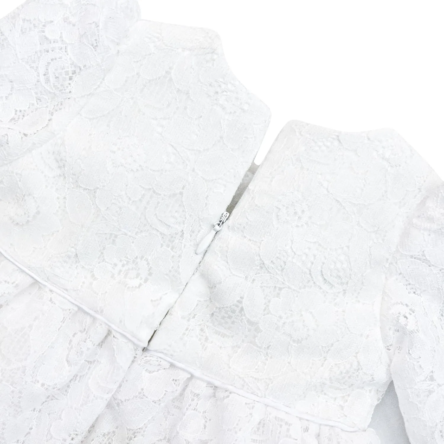 Lilax Baby Girls' Lace Floral Embroidered Dress with Matching Shoes Christening Baptism Dress