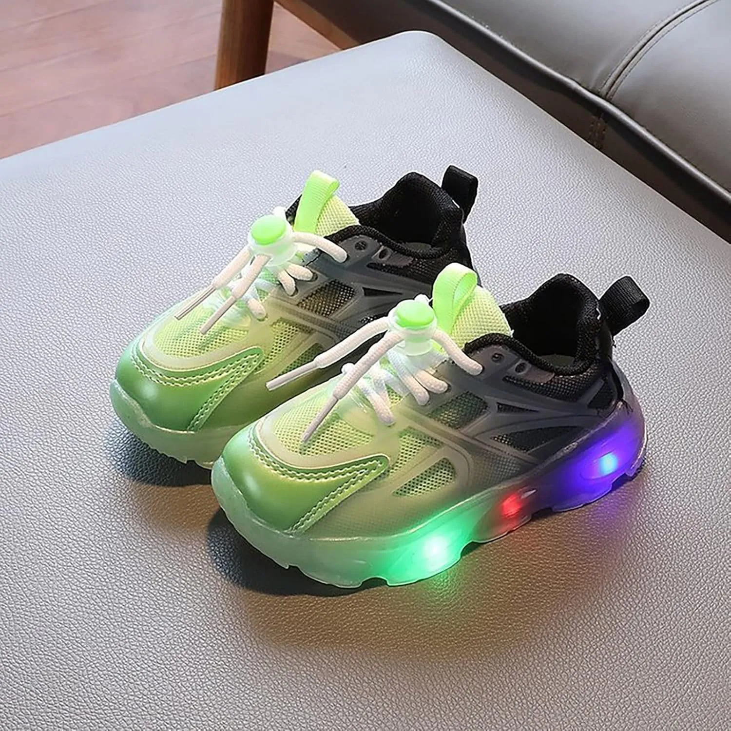 Lime Green Sneakers Boys Extra Wide Toddler Shoes Light Up Sneakers Toddler Boy Sock Shoes