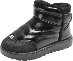 Little Girls Flat Sole Boots Baby Shoes Toddler Boots Fashion Soft Bottom Toddler Shoes Plus Velvet Thick Non Slip Boots