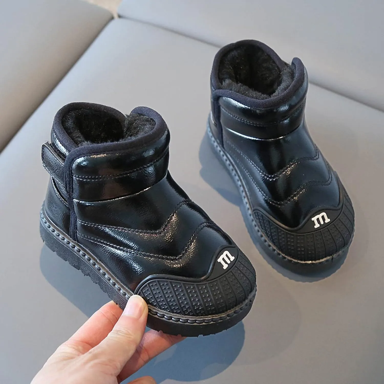 Little Girls Flat Sole Boots Baby Shoes Toddler Boots Fashion Soft Bottom Toddler Shoes Plus Velvet Thick Non Slip Boots