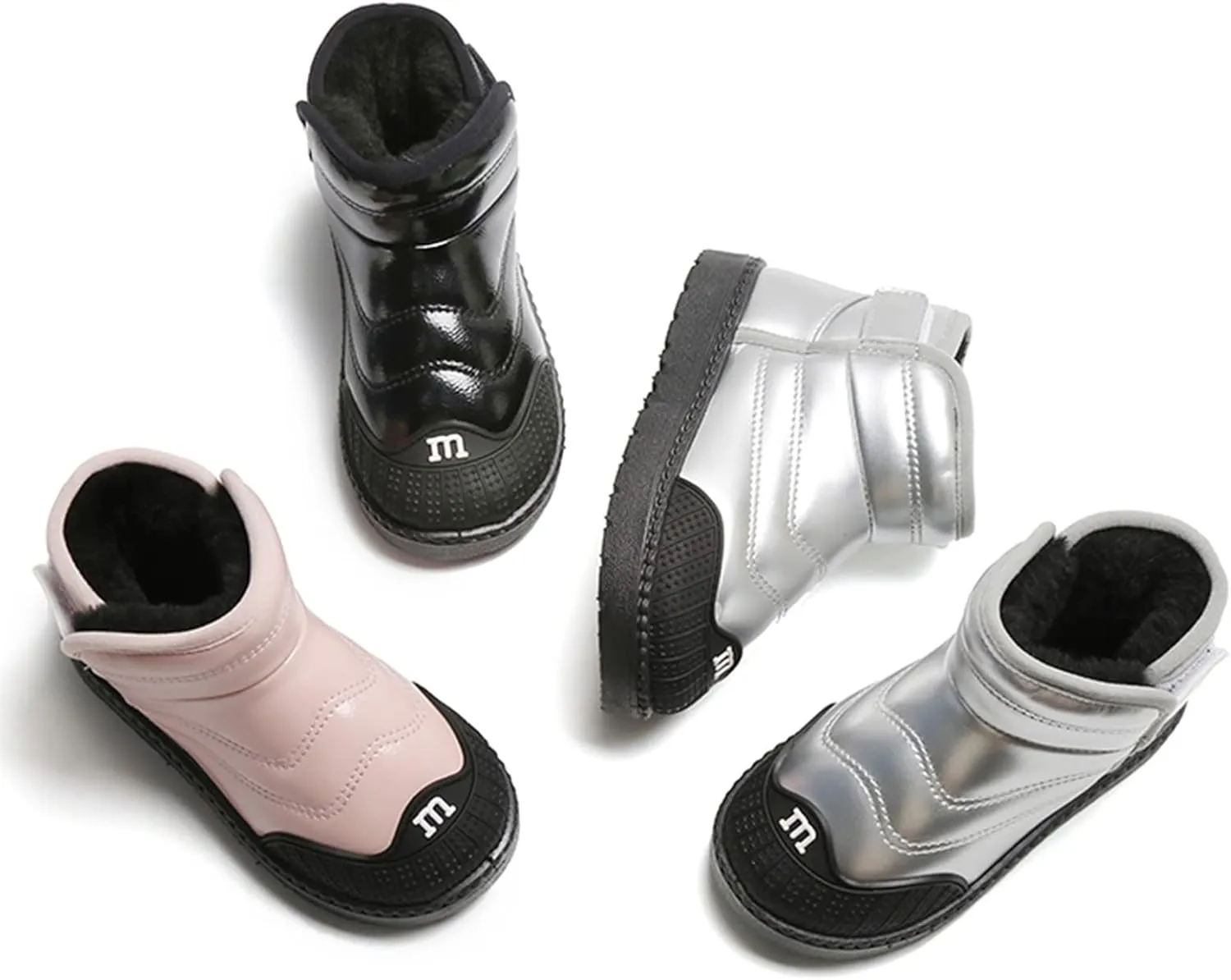 Little Girls Flat Sole Boots Baby Shoes Toddler Boots Fashion Soft Bottom Toddler Shoes Plus Velvet Thick Non Slip Boots
