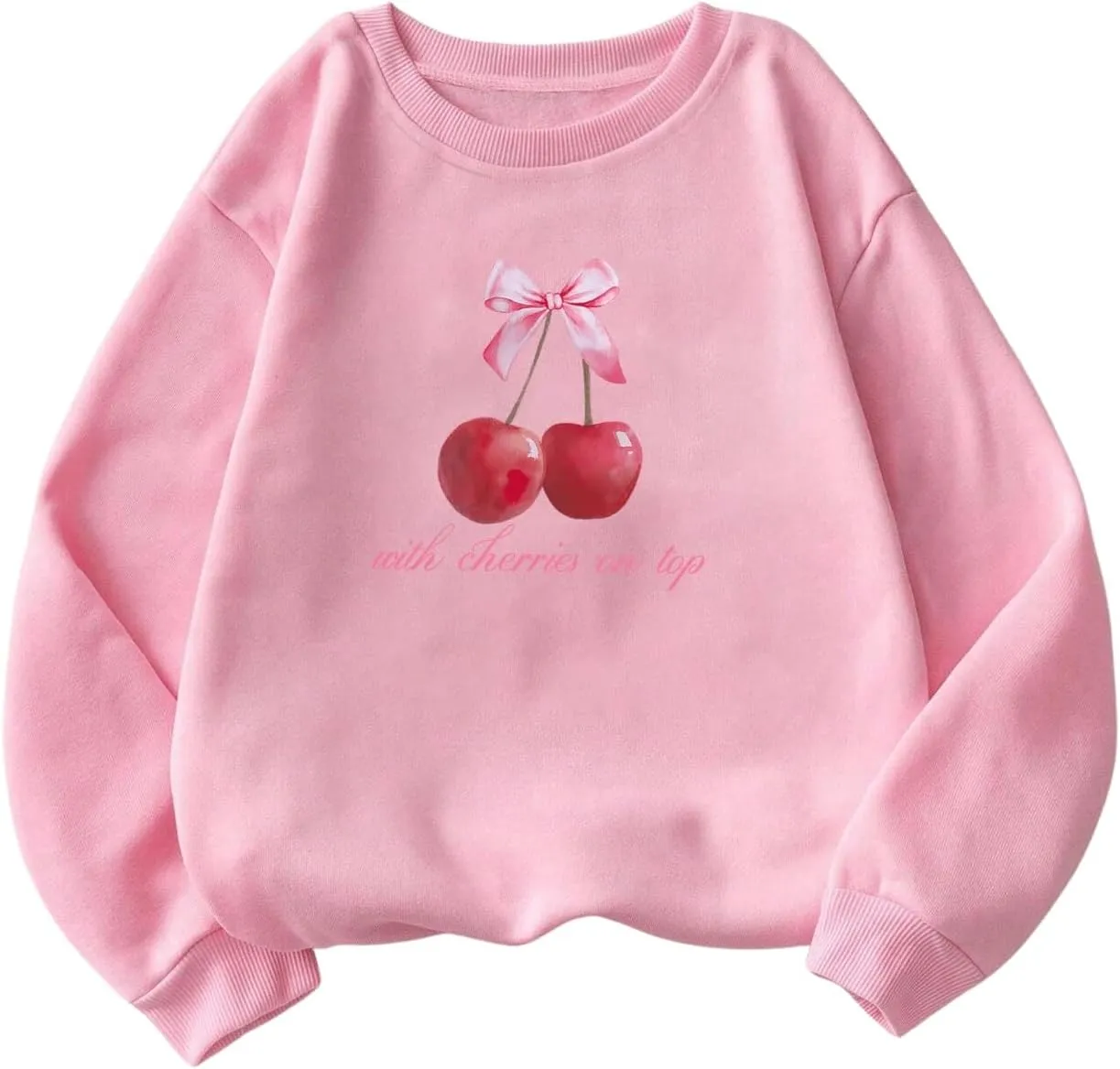 MakeMeChic Women's Long Sleeve Sweatshirts Graphic Print Round Neck Pullover Tops