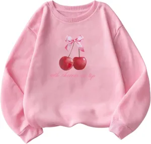 MakeMeChic Women's Long Sleeve Sweatshirts Graphic Print Round Neck Pullover Tops