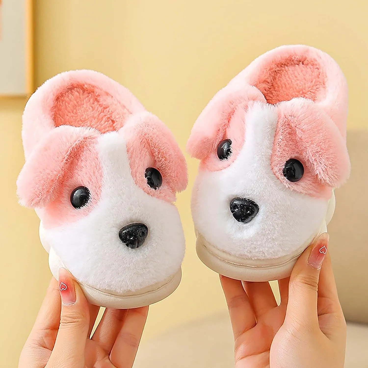 Memory Foam Dog Slipper For Toddler Baby Boys Girls Fuzzy Ear Ankle Shoes Winter Comfy House Shoes Ankle Non Slip